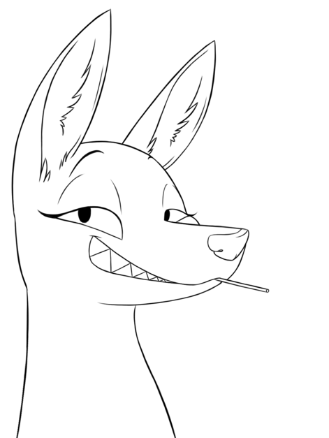 anthro avo_(weaver) candy canid canine canis female food inner_ear_fluff jackal lollipop looking_at_viewer mammal monochrome pack_street skunkbutt_(artist) smile solo tuft