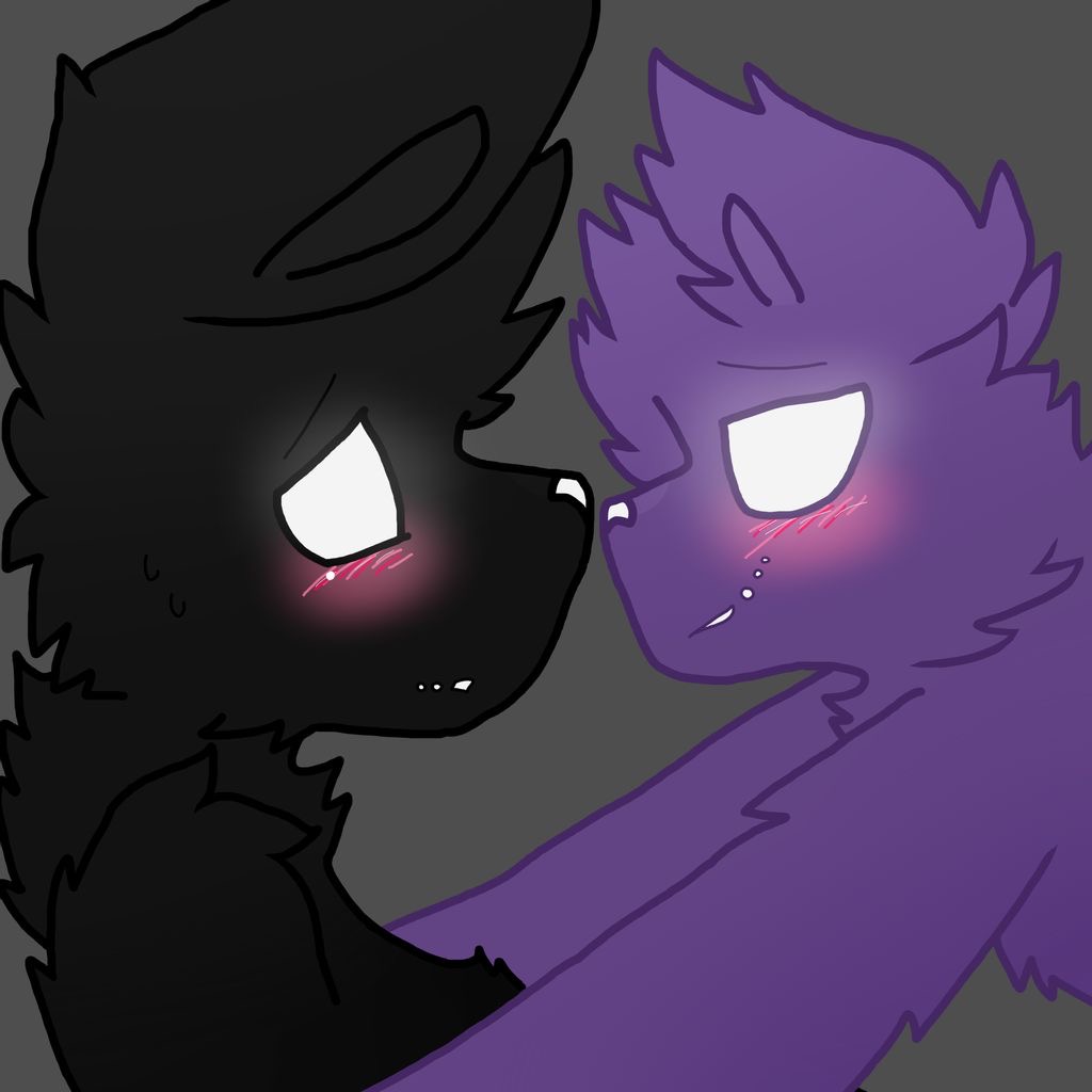 2015 alternate_species anthro black_body black_fur blush duo five_nights_at_freddy's five_nights_at_freddy's_2 fur hug lagomorph leporid looking_at_another male male/male mammal no_pupils purple_body purple_fur rabbit romantic_couple scurryy shadow_bonnie_(fnaf) shadow_freddy_(fnaf) simple_background smile ursid ursine video_games white_eyes