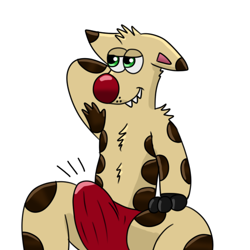 1:1 alpha_channel anthro brown_spots canid canine cloth clothing covering erection fur green_eyes herpestid loincloth male mammal mongoose pit red_clothing red_nose red_underwear smile smirk spots spotted_body spotted_fur sticker tan_body tan_fur telegram telegram_stickers the_bad_tazz underwear