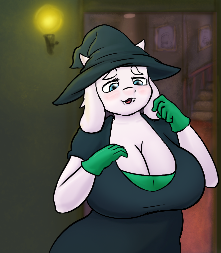 big_breasts bovid breasts caprine clothing comic costume deltarune female goat hat headgear headwear humanoid lordcuckness mammal mature_female mother parent preview toriel undertale unfinished video_games witch_hat