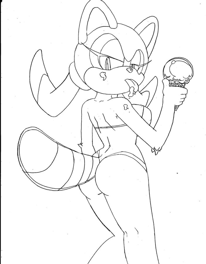 anthro big_breasts breasts butt clothing cream_on_body dessert digital_media_(artwork) female food fur hair holding_food holding_ice_cream holding_object huge_breasts ice_cream ice_cream_cone looking_at_viewer mammal marine_the_raccoon monochrome procyonid raccoon simple_background solid_color_background solo sonic_the_hedgehog_(series) superbunnygt tongue tongue_out video_games white_background