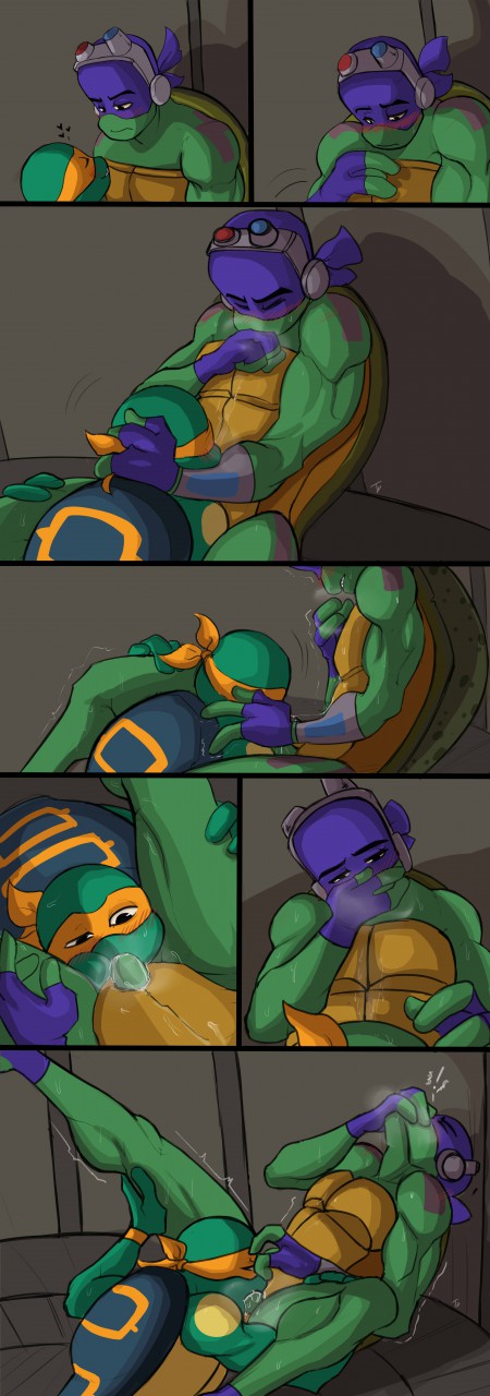 bandanna brother brothers comic donatello_(tmnt) duo genitals hi_res incest_(lore) kerchief male male/male michelangelo_(tmnt) moan oral penis reptile romantic_couple scalie sibling swallowing teenage_mutant_ninja_turtles traitmill turtle