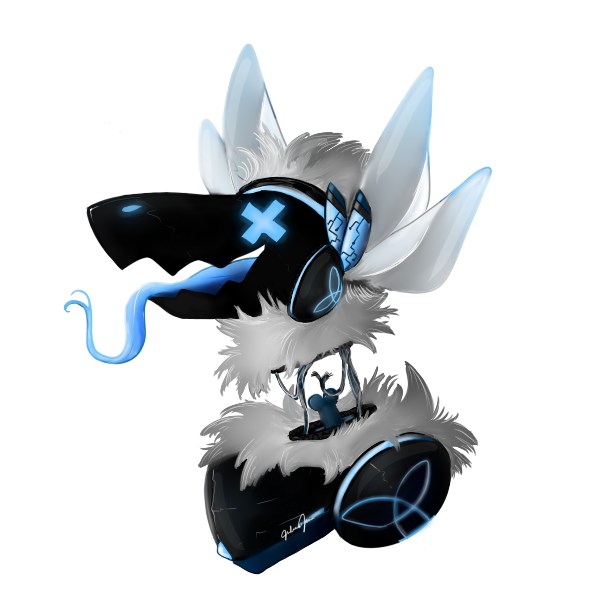 2018 alpha_channel ambiguous_gender anthro blue_eyes blue_tongue fur headshot_portrait junijoobs machine portrait protogen simple_background solo solo_focus tongue transparent_background white_body white_fur wire