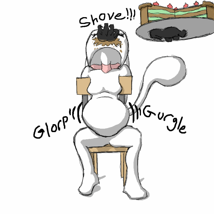 1:1 anthro belly big_belly bittersweet_candy_bowl chair dessert domestic_cat felid feline felis female food force_feeding forced furniture lucy_(bcb) mammal rumbling_stomach stuffed_belly stuffing unknown_artist webcomic