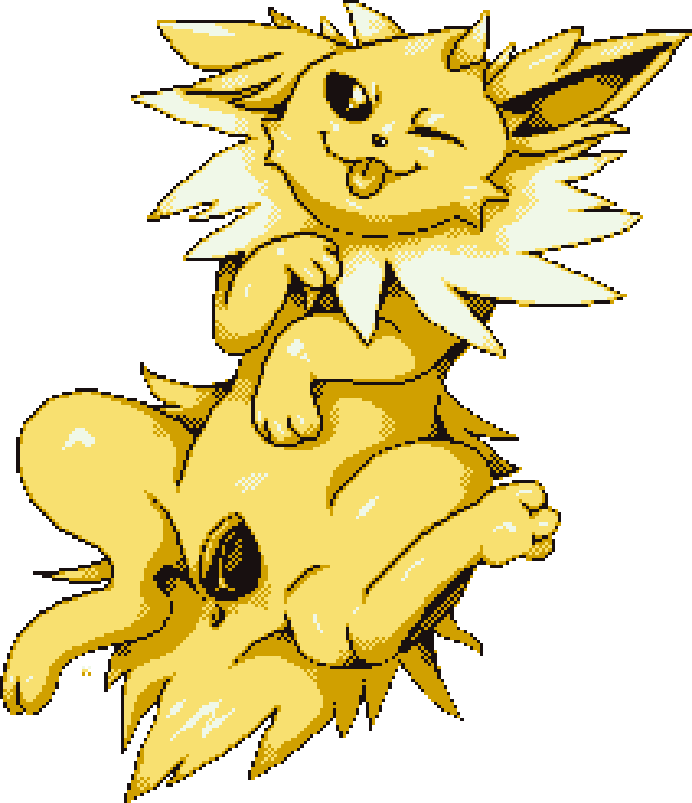 alpha_channel anatomically_correct animal_genitalia animal_pussy anus canine_pussy digital_media_(artwork) eeveelution female feral genitals jolteon looking_at_viewer nintendo pixel_(artwork) pok&eacute;mon pok&eacute;mon_(species) presenting pussy queenkami simple_background smile solo spread_legs spreading sprite_art tongue tongue_out transparent_background video_games