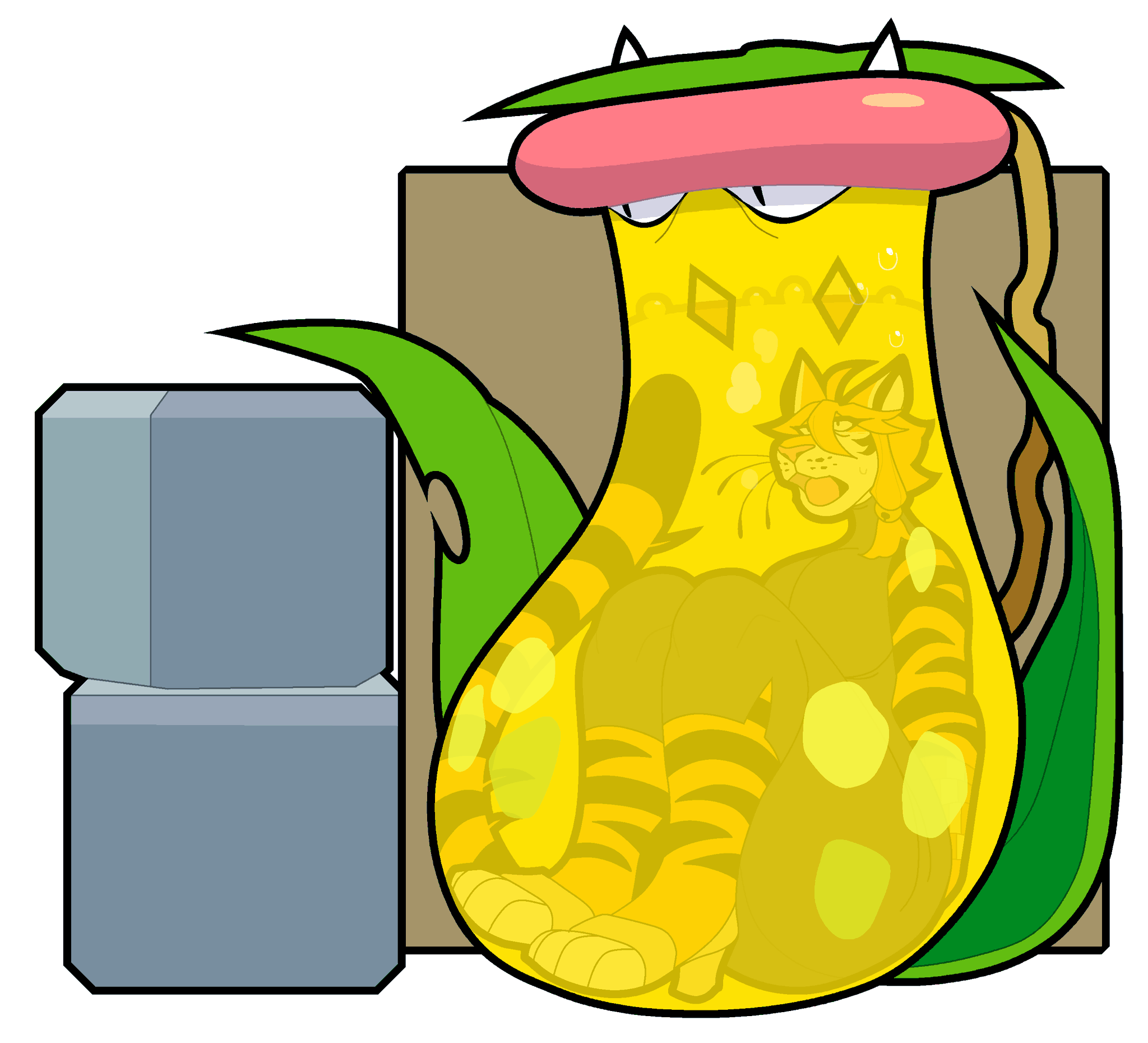 ambiguous_gender anthro carnivorous_plant duo felid female generation_1_pokemon hi_res hypnofood internal mammal nintendo pantherine plant pokemon pokemon_(species) sascha_(hypnofood) tiger victreebel vore