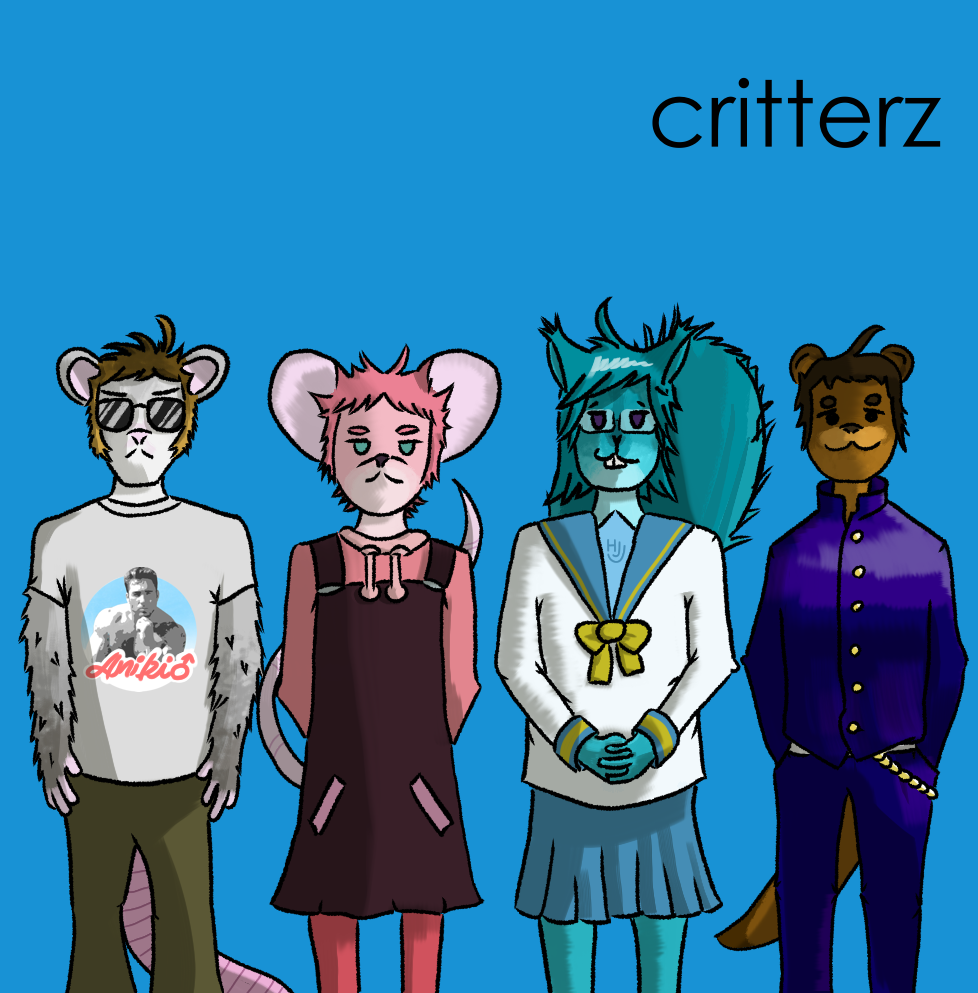 ambiguous_gender american_opossum anthro asian_clothing bottomwear cell_(person) clothing code_lyoko dress east_asian_clothing eyewear fluffy fluffy_tail gachimuchi gakuran glasses group hj hj_(character) japanese_clothing japanese_school_uniform male mammal marsupial mouse murid murine mustelid otter real_lebron_james rodent sailor_uniform school_uniform sciurid skirt sunglasses tail tree_squirrel uniform vaartis weezer weezer_(blue_album)