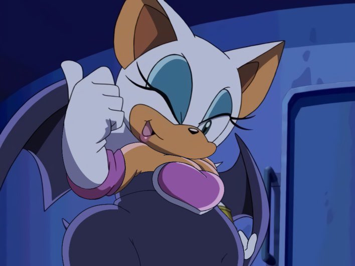 ass bat_wings belly big_belly blue_eyeliner eyeliner fat gloves huge_ass jijafat lipstick looking_at_viewer makeup navel photo_editing plump puffy_cheeks puffy_chest rouge_the_bat sonic_(series) sonic_x third-party_edit wings