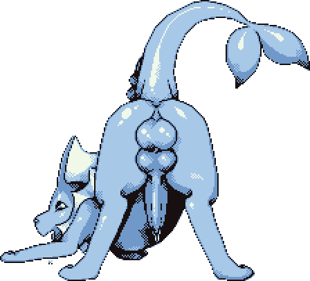alpha_channel animal_genitalia animal_penis anus ass_up balls bodily_fluids butt canid canine canine_penis canis digital_media_(artwork) eeveelution erection feral genital_fluids genitals knot looking_at_viewer looking_back low_res male mammal nintendo open_mouth penis pok&eacute;mon pok&eacute;mon_(species) presenting presenting_balls presenting_hindquarters presenting_penis queenkami raised_tail rear_view simple_background smile solo spread_legs spreading sprite transparent_background vaporeon video_games
