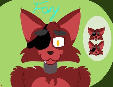 animatronic anthro brown_nose canid canine corvusthefox digital_drawing_(artwork) digital_media_(artwork) eye_patch eyewear five_nights_at_freddy's fox foxy_(fnaf) fur low_res machine male mammal red_body red_fur robot smile solo tony_crynight toothy_smile uwu video_games yellow_eyes
