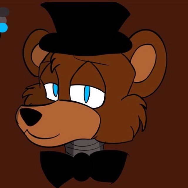 1:1 animatronic anthro blue_eyes bow_tie brown_body brown_fur clothing corvusthefox digital_drawing_(artwork) digital_media_(artwork) five_nights_at_freddy's freddy_(fnaf) fur hat headgear headwear machine male mammal robot smile solo tony_crynight ursid video_games