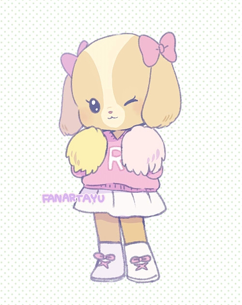anthro ayu_(pixiv) bow_knot canid canine canis cheerleader clothing domestic_dog dress female invalid_tag lory_(maple_town) mammal maple_town palm_town rolly_(maple_town) solo