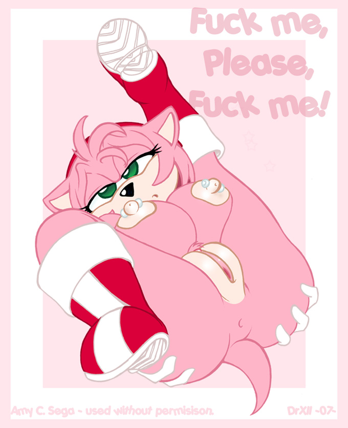 amy_rose anus breasts clitoris drxii english_text female hedgehog looking_at_viewer mammal nipple_piercing nipples nude piercing presenting pussy sega solo sonic_(series) sonic_team text