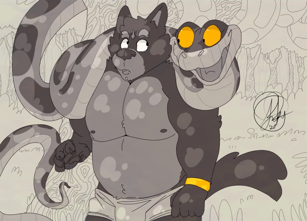 adastra adastra_(series) amby amicus_(adastra) anthro bracelet canid canine canis disney duo echo_project feral jewelry jungle_book kaa_(jungle_book) male male/male mammal reptile scalie smile snake video_games visual_novel wolf