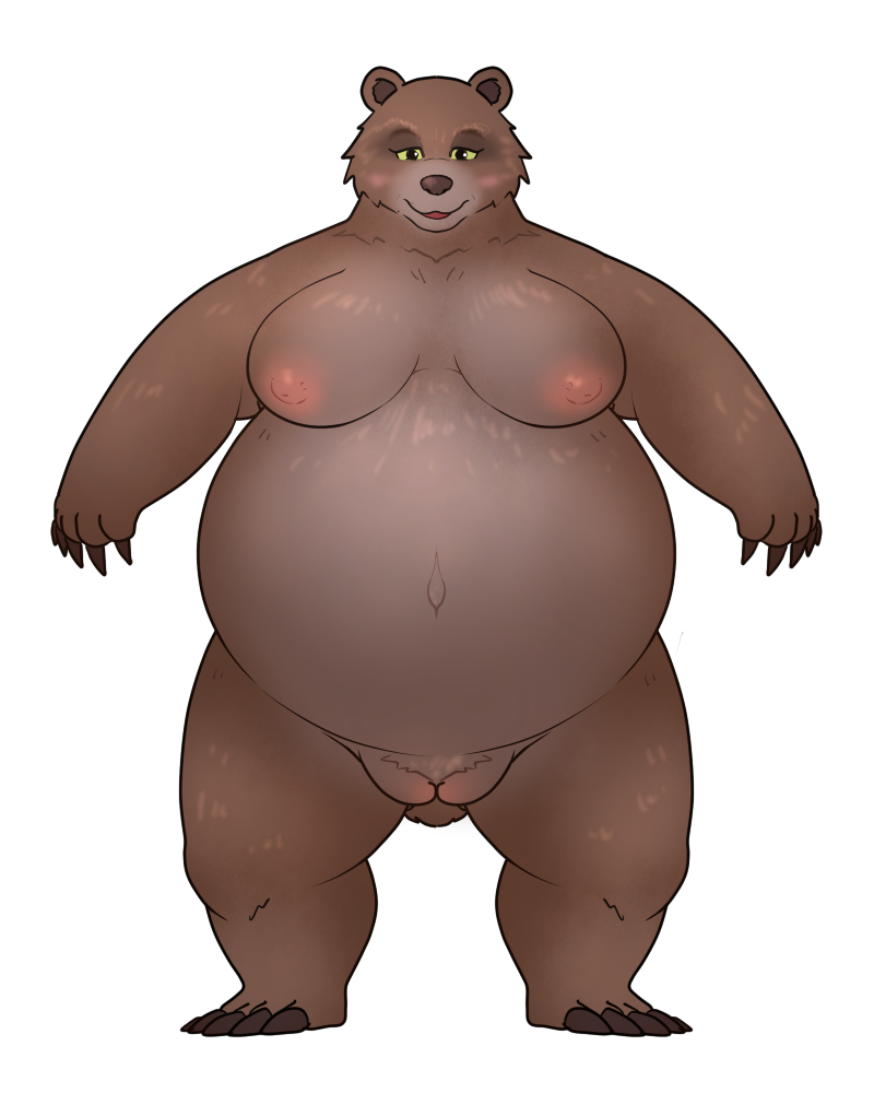 2024 anthro areola bear belly big_areola big_belly big_nipples biped black_claws black_eyes blush breasts breasts_apart brown_body brown_breasts brown_ears brown_fur brown_nose brown_pubes cheek_tuft claws clothing digital_drawing_(artwork) digital_media_(artwork) dreamworks eyelashes facial_tuft female finger_claws front_view full-length_portrait fur fur_tuft genitals green_sclera huge_belly looking_at_viewer mama_bear mama_bear_(puss_in_boots) mammal mature_anthro mature_female navel nipples nude nude_anthro nude_female open_mouth open_smile outie_navel overweight overweight_anthro overweight_female piercing pink_areola pink_nipples portrait pubes puss_in_boots_(dreamworks) pussy ring_piercing simple_background smile smiling_at_viewer snout solo standing thick_neck thick_thighs toe_claws tuft white_background 翌檜＠絶望間近