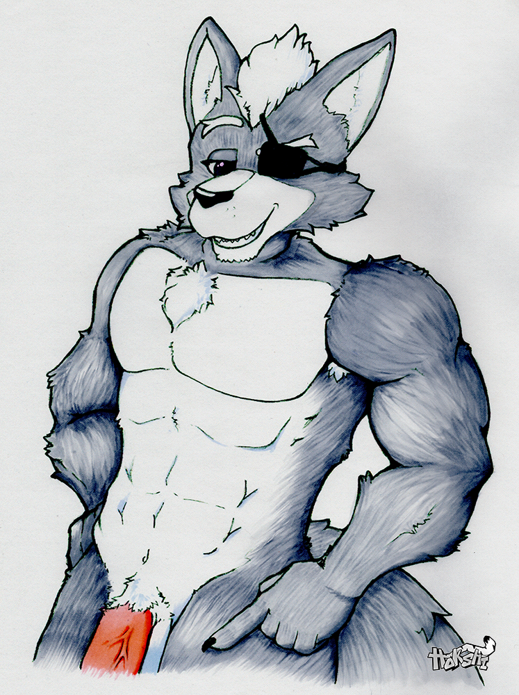 anthro canid canine canis eye_patch eyewear hokshi male mammal nintendo solo star_fox video_games wolf wolf_o'donnell
