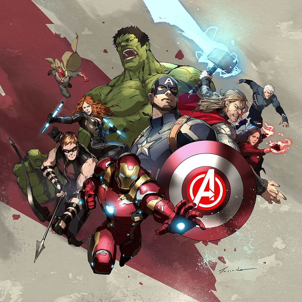 2girls 6+boys android avengers avengers:_infinity_war black_hair black_widow blue_eyes bodysuit bow_(weapon) breasts brown_hair captain_america dual_wielding english_commentary floating glowing glowing_eyes glowing_hand hair_behind_ear hammer hawkeye_(marvel) holding holding_bow_(weapon) holding_hammer holding_shield holding_weapon hulk iron_man jessada_sutthi lightning logo marvel medium_breasts mjolnir multiple_boys multiple_girls muscular muscular_male open_hand power_armor quicksilver running scarlet_witch shield shirtless sunglasses superhero thor_(marvel) vision_(marvel) weapon white_hair yellow_eyes