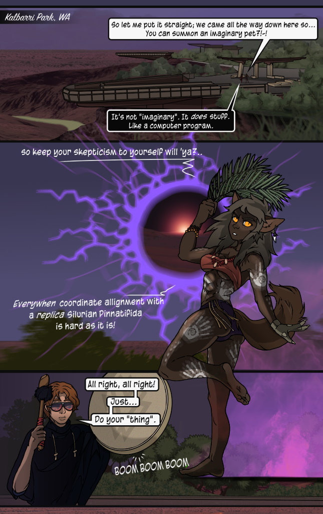 aboriginal aleone alyph_ironclaws animal_humanoid anthro arty_goodman aviator_glasses barefoot bodypaint canid canid_humanoid canine canine_humanoid canyon clothing coat comic dancing dark_body dark_skin desert detailed_background dirty_feet duo ear_piercing ear_ring english_text ethnic evening eyewear female grass hair human humanoid humanoid_pointy_ears jackal_humanoid jewelry long_hair magic magic_user male male/female mammal mammal_humanoid musical_instrument necklace outside percussion_instrument piercing plant river sand shaman sunglasses tambourine text topwear tree tribal tribal_spellcaster yellow_eyes