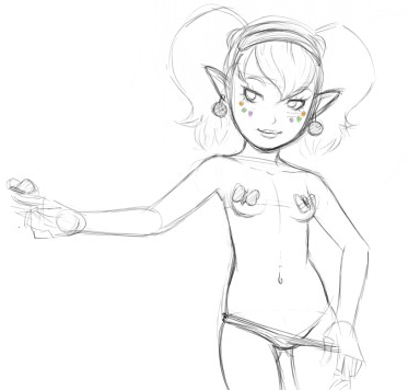 1girl agitha artist_request breasts legend_of_zelda lowres maripola monochrome nintendo panties panty_pull short_hair sketch the_legend_of_zelda the_legend_of_zelda:_twilight_princess twilight_princess twintails underwear