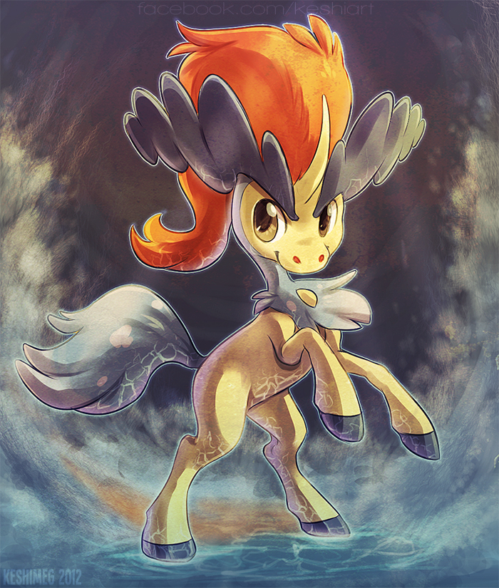 2012 ambiguous_gender digital_media_(artwork) equid equine feral hooves kaceymeg keldeo keldeo_(ordinary_form) legendary_pok&eacute;mon mammal nintendo on_hind_legs pok&eacute;mon pok&eacute;mon_(species) pose quadruped rearing_up sea shaded solo text url video_games water wave