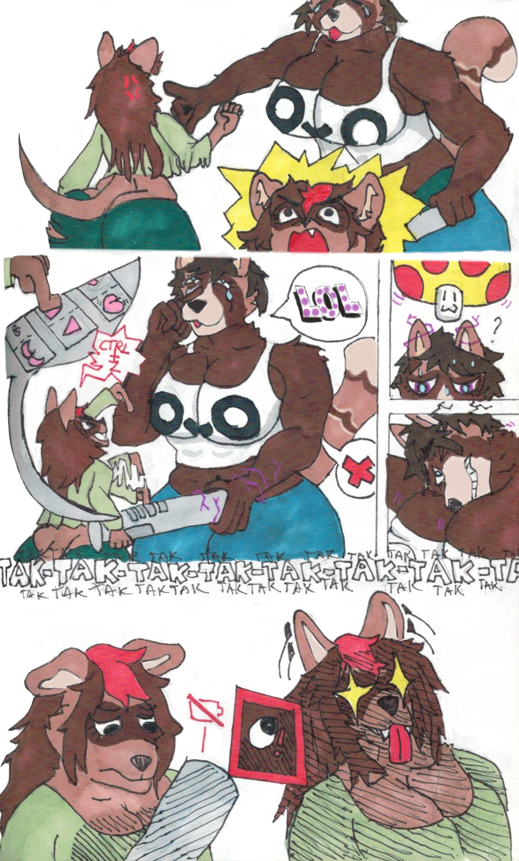 animal_humanoid anthro baggy_clothing baseball_bat bat_(object) big_breasts big_butt bottomwear breast_expansion breasts brown_body brown_fur butt canid canine ceschi ceschi_(ceschi) clothed clothing crossgender crying_laughing curvy_figure domestic_ferret duo dyed_(dyed) expansion female fungus fur gender_transformation go_to_horny_jail growth hair hi_res horny_bat huge_breasts humanoid larger_female mammal mammal_humanoid mario_bros mega_mushroom meme mtf_crossgender muscular muscular_anthro mushroom mustela mustelid musteline nintendo open_mouth procyonid procyonid_humanoid raccoon raccoon_dog raccoon_humanoid shirt short_hair short_stack simple_background size_difference size_shaming size_transformation smaller_female smile standing striped_tail stripes tanuki text thick_thighs topwear traditional_media_(artwork) transformation true_musteline video_games voluptuous wide_hips