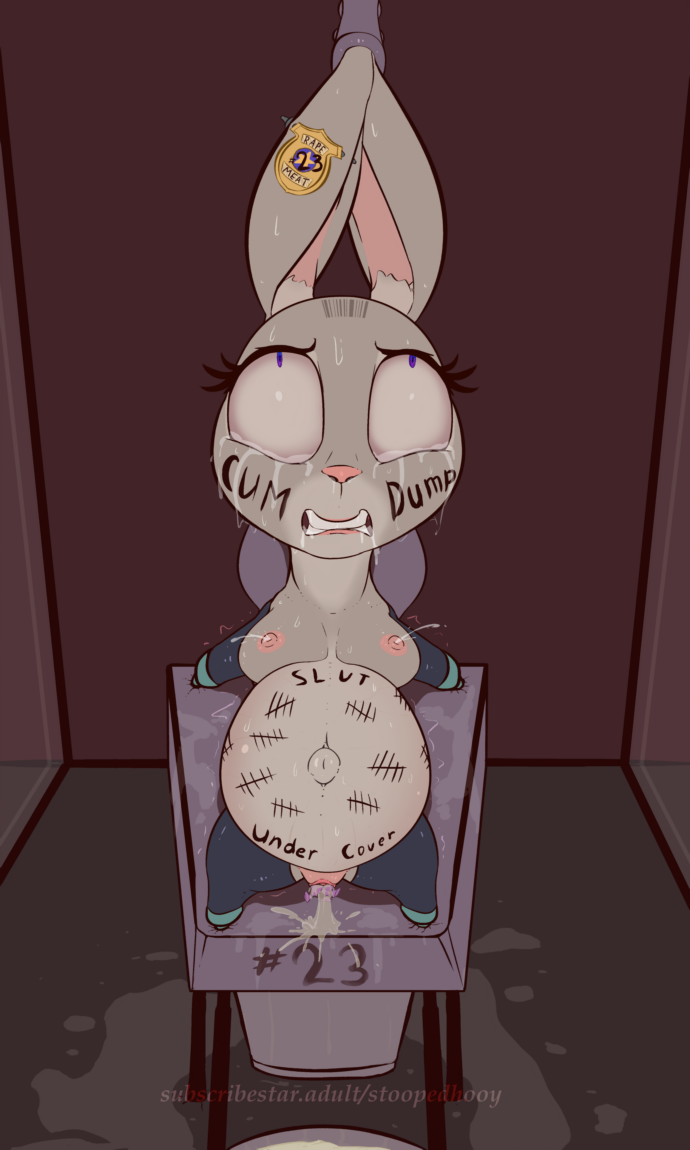 3:5 ahegao amputee anthro bad_end badge barcode bdsm belly big_belly bodily_fluids body_modification body_writing condom cum cum_inflation cum_inside cum_leaking digital_media_(artwork) disability disney female forced genital_fluids inflation judy_hopps lactating lagomorph leporid looking_pleasured love_pillow mammal navel nipples outie_navel pregnant pregnant_female pregnant_sex public_use quadruple_amputee rabbit rape rape_rack rubber sex sexual_barrier_device slave solo stoopedhooy stuck sweat tally_marks tears text through_wall zootopia