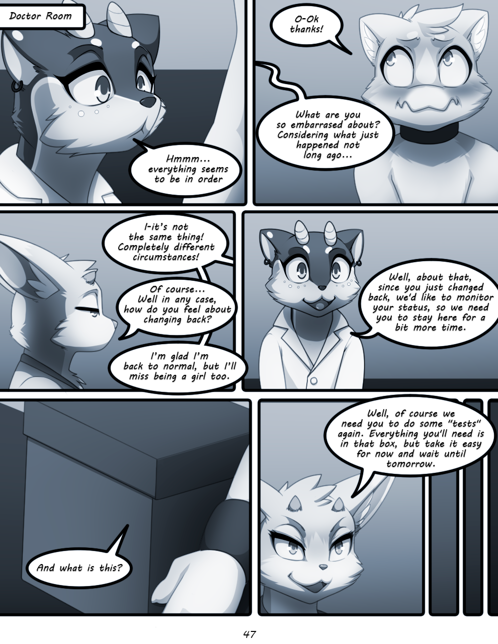 2021 comic darkmirage digital_media_(artwork) duo english_text eyebrows eyelashes fur hi_res horn smile text