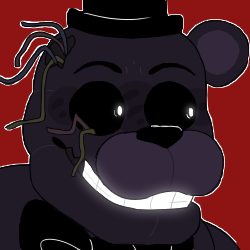 1_ear 2018 alternate_version_at_source animatronic anthro black_nose black_sclera bow_tie close-up clothing dilated_pupils five_nights_at_freddy's five_nights_at_freddy's_2 glowing glowing_eyes glowing_teeth hat headgear headwear icon looking_aside looking_away low_res machine male mammal multicolored_ears portrait purple_body purple_ears red_background robot round_ears shadow_freddy_(fnaf) short_ears simple_background smile snazzamazing solo teeth thumbnail top_hat two_tone_ears ursid video_games white_eyes wire