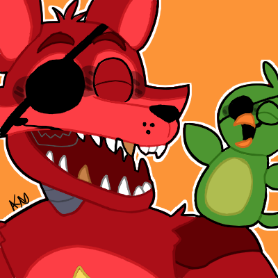 2018 alternate_version_at_source ambiguous_gender animatronic anthro avian beak bird black_nose canid canine carrying close-up duo eye_patch eyes_closed eyewear fangs feral five_nights_at_freddy's fox freddy_fazbear's_pizzeria_simulator fur gold_(metal) gold_tooth green_body green_hair green_tail green_wings hair happy icon long_tail low_res machine male mammal multicolored_body multicolored_ears on_shoulder open_mouth orange_beak orange_body parrot pirate portrait red_body red_ears red_fur red_hair robot rockstar_foxy_(fnaf) sharp_teeth short_hair size_difference smile snazzamazing teeth two_tone_body two_tone_ears video_games wings yellow_body