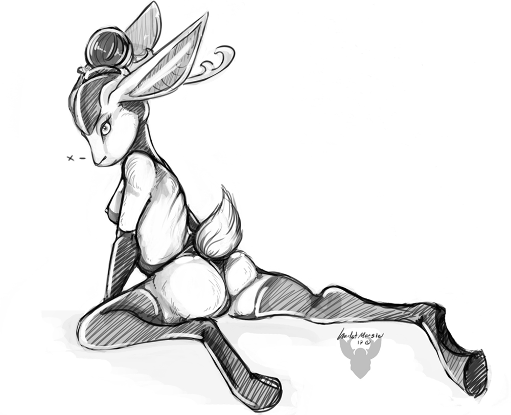anthro female hare harlotmonster horn jackalope lagomorph leporid mammal rubber solo