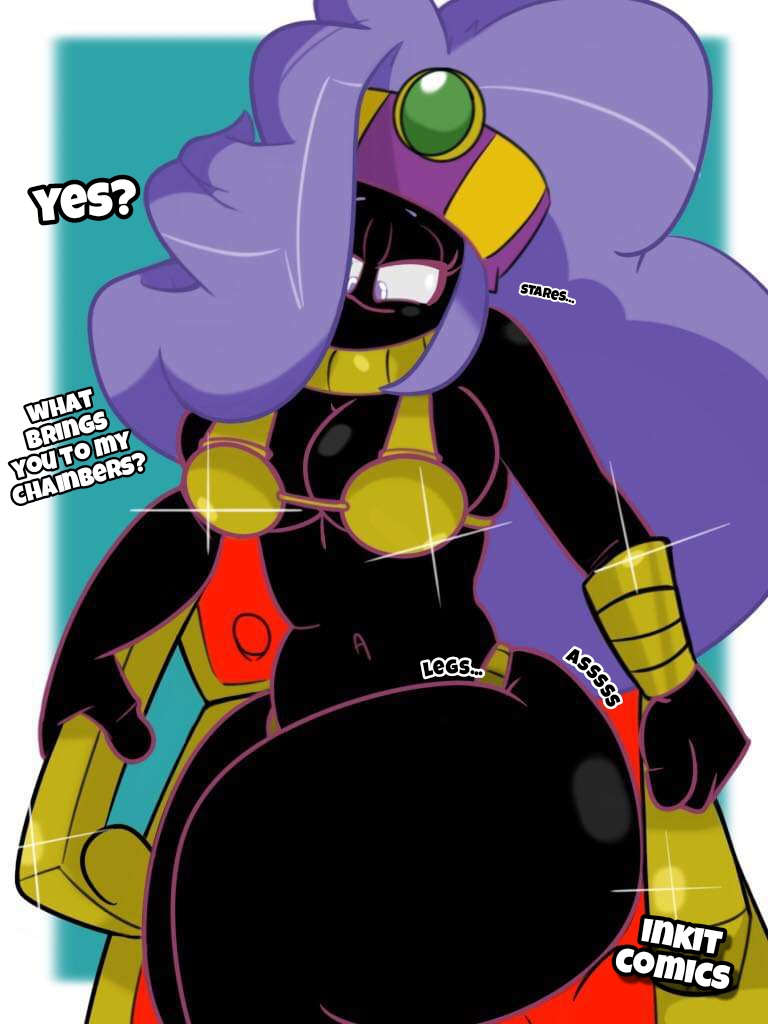 2019 3:4 alien alien_humanoid big_breasts big_butt black_body black_skin blue_hair bottomwear braclet breasts butt chair cleavage clothed clothing collar curvy_figure dialogue digital_media_(artwork) duck_dodgers english_text female furniture gold_bra gold_bracelet hair hourglass_figure huge_breasts huge_butt humanoid inkit89 loincloth looking_at_viewer martian purple_eyes queen_tyr'ahnee simple_background solo talking_to_viewer text thick_thighs throne under_boob voluptuous warner_brothers wide_hips