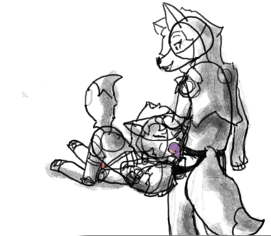 anthro canid canine digital_media_(artwork) dildo domination duo female female_domination fluffy_(ipawa71) forced fox girly ipawa71 low_res male male/female mammal oral penetration questionable_consent selfcest sex_toy sketch square_crossover strapon toying_partner