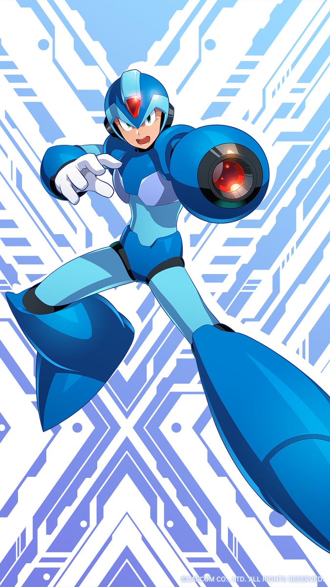 1boy aiming aiming_at_viewer android arm_cannon armor artist_request blue_bodysuit blue_headwear bodysuit company_name gloves green_eyes helmet highres kotobukiya looking_at_viewer male_focus mega_man_(series) mega_man_x_(character) mega_man_x_(series) open_mouth rockman_x_dive serious solo source_request weapon white_gloves