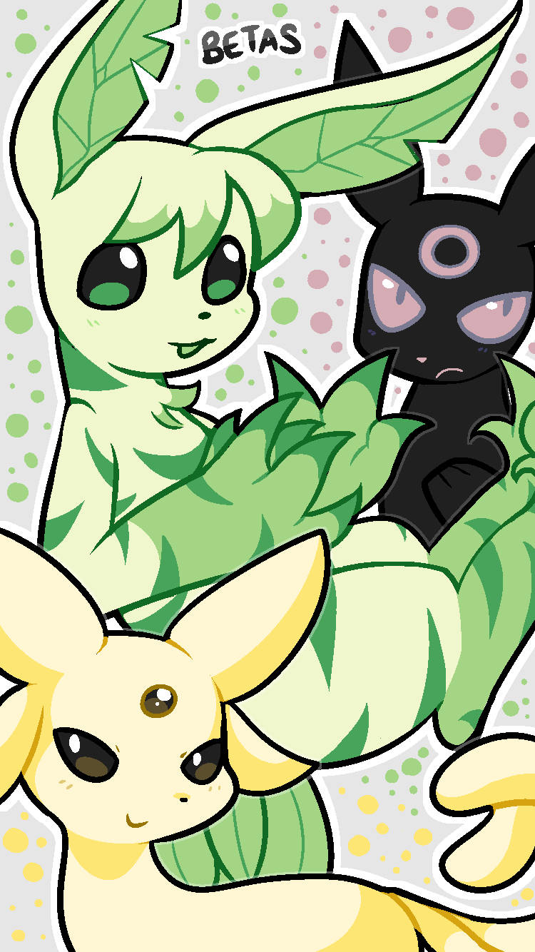 ambiguous_gender beta_espeon beta_leafeon beta_pokemon_(species) beta_pokemon_games beta_umbreon eeveelution espeon feral generation_2_pokemon generation_4_pokemon group hi_res leafeon lunarian2001 nintendo pokemon pokemon_(species) trio umbreon