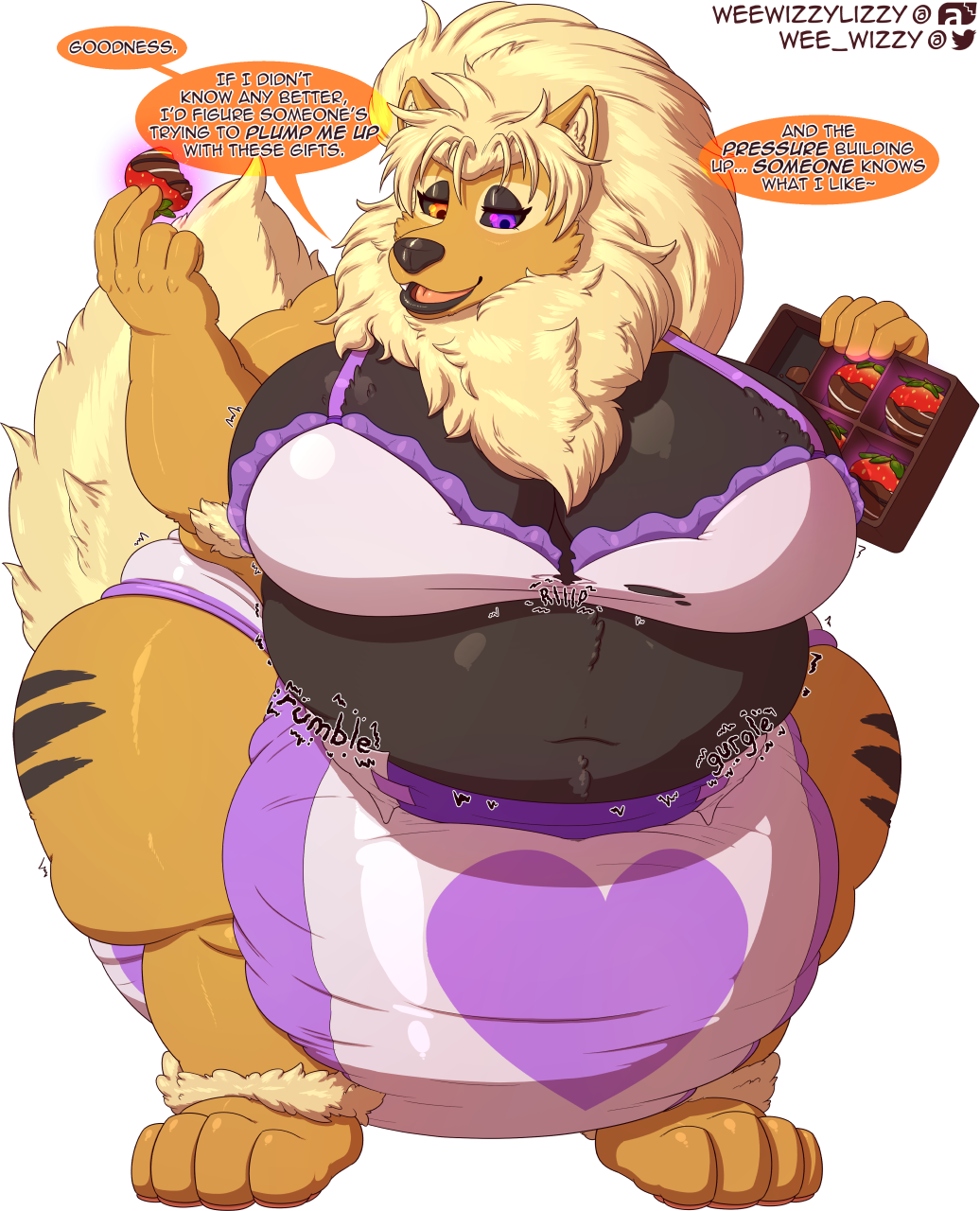 alpha_channel anthro arcanine belly big_belly big_breasts bra breasts clothing diaper english_text female hi_res huge_breasts hyper hyper_breasts laxative magic nintendo obese obese_female overweight overweight_female paws pok&eacute;mon pok&eacute;mon_(species) solo speech_bubble tearing_clothing text thick_thighs torn_clothing underwear video_games weewizzylizzy weight_gain wide_hips