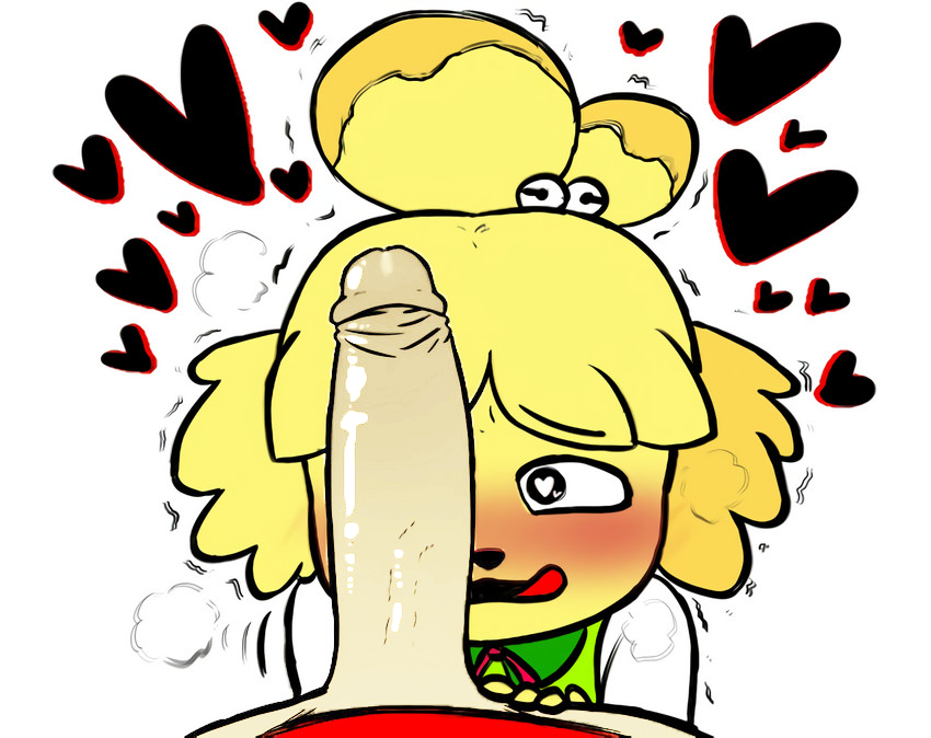 &lt;3 &lt;3_eyes alipixel animal_crossing anthro aroused bell big_penis blonde_hair blush clothed clothing cock_worship duo edit erection female fur genitals hair human humanoid_genitalia humanoid_penis isabelle_(animal_crossing) licking licking_lips light_penis male male/female mammal nintendo nuzzling pale_penis penile penis penis_awe penis_nuzzling penis_on_face penis_on_head retracted_foreskin solo_focus tongue tongue_out unknown_artist video_games white_penis yellow_body yellow_fur