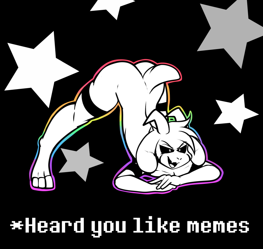 anthro asriel_dreemurr asriel_dreemurr_(god_form) ass_up black_background bovid caprine crackers english_text goat jack-o'_pose male mammal meme nude pose simple_background solo text undertale video_games white_body