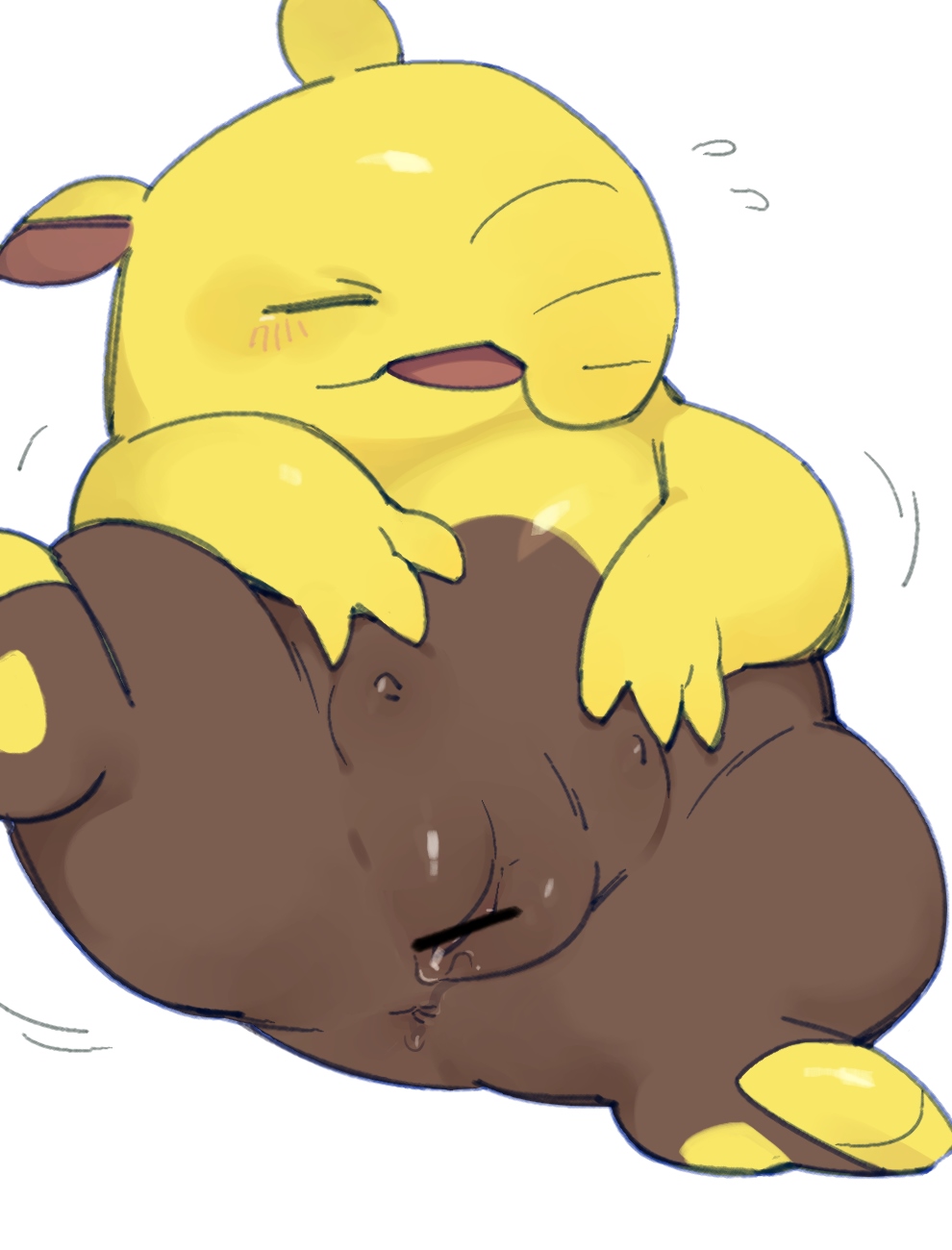 anus bodily_fluids censored drowzee female genital_fluids genitals hi_res komeko-nk nintendo pok&eacute;mon pok&eacute;mon_(species) pussy pussy_juice semi-anthro simple_background solo teats video_games white_background