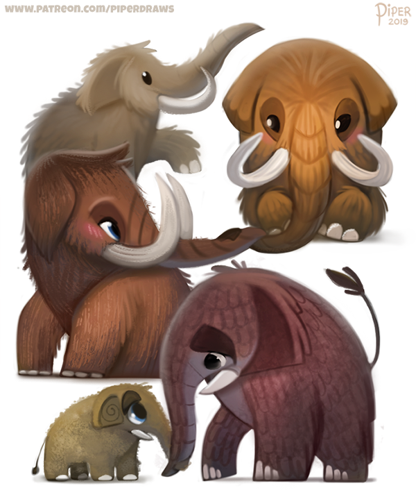 2019 age_difference ambiguous_gender beady_eyes black_eyes blue_eyes brown_body brown_fur cryptid-creations elephantid feral fur grey_body grey_fur group mammal mammoth proboscidean simple_background size_difference text tusks url white_background woolly_mammoth