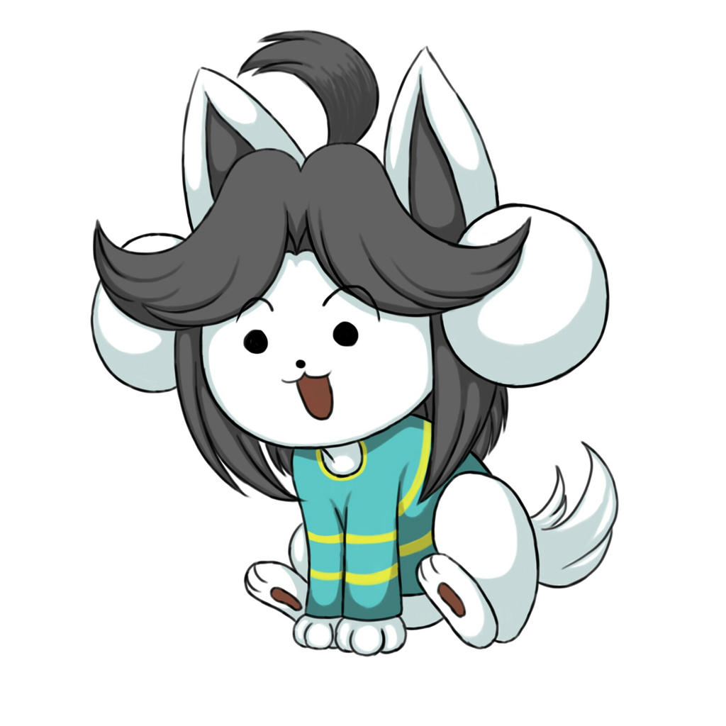 1:1 canid canine clothed clothing digital_media_(artwork) felid feline fur hair mammal manaphy21 open_mouth shaded simple_background smile solo tem temmie_(undertale) topwear undertale video_games white_body white_fur