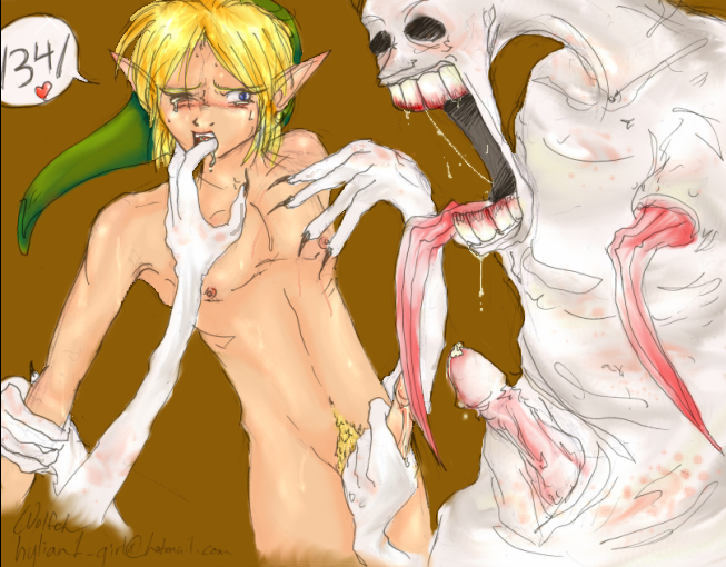 1boy color dead_hand finger_in_mouth grab grabbing handjob hat link long_tongue male male_focus monster monster_on_male nude ocarina_of_time penis rape restrained tears the_legend_of_zelda the_legend_of_zelda:_ocarina_of_time tongue uncensored wink yaoi