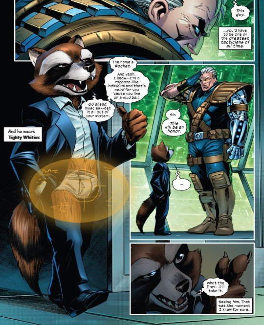 anthro briefs cable_(marvel) clothing comic duo edit guardians_of_the_galaxy human male mammal marvel procyonid raccoon raccooon rocket_raccoon spirit.wolf._(artist) suit tighty_whities underwear white_clothing white_underwear x-ray_vision
