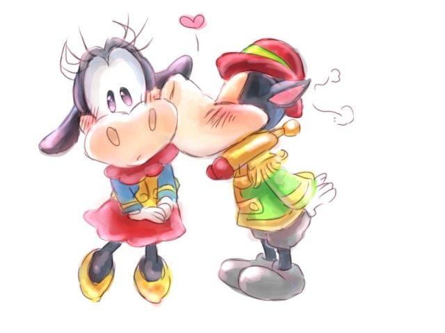 &lt;3 4:3 anthro black_eyes blush blush_lines bottomwear bovid bovine cattle clarabelle_cow clasped_hands clothed clothing disney duo embarrassed equid equine eyes_closed female footwear hat headgear headwear high_heels horace_horsecollar horn horse interspecies kissing kissing_cheek love male male/female mammal natsu-nori pants pink_ears shirt shoes shy simple_background sketch skirt standing surprise surprise_kiss surprised_expression surprised_face surprised_look topwear white_background