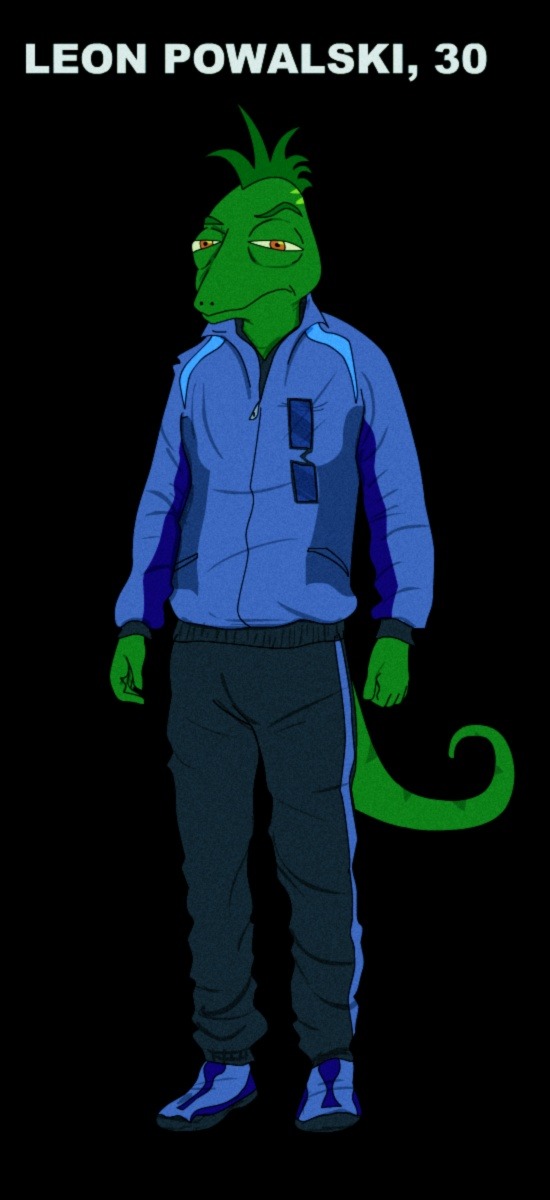 2012 anthro black_background chameleon clothed clothing fredryk_phox fully_clothed hi_res leon_powalski lizard looking_at_viewer male nintendo orange_eyes reptile scalie simple_background solo star_fox star_fox_the_animated_series video_games