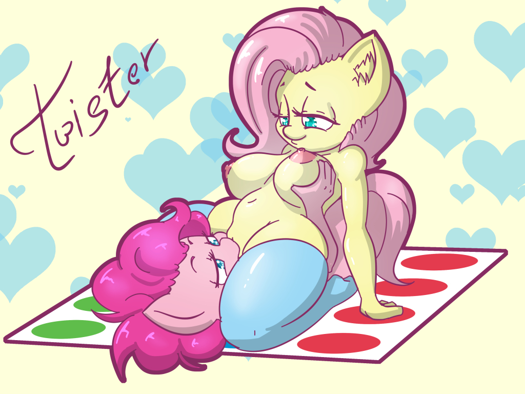 &lt;3 4:3 anthro anthro_on_anthro anthrofied big_breasts blue_eyes breasts clothing cunnilingus duo earth_pony equid equine female female/female fluttershy_(mlp) friendship_is_magic hair hand_on_breast hasbro horse humor legwear mammal meme my_little_pony navel nipples oral pink_body pink_hair pinkie_pie_(mlp) pony sex smile snus-kun thick_thighs thigh_highs twister vaginal wide_hips yellow_body