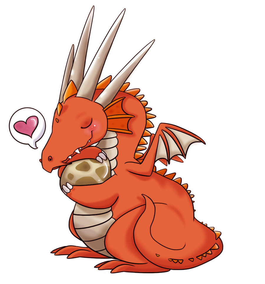 &lt;3 becaroonie blush dragon egg embrace eyes_closed feral horn hug male manon maplestory nexon red_body scalie simple_background slightly slightly_chubby solo spikes white_background wings
