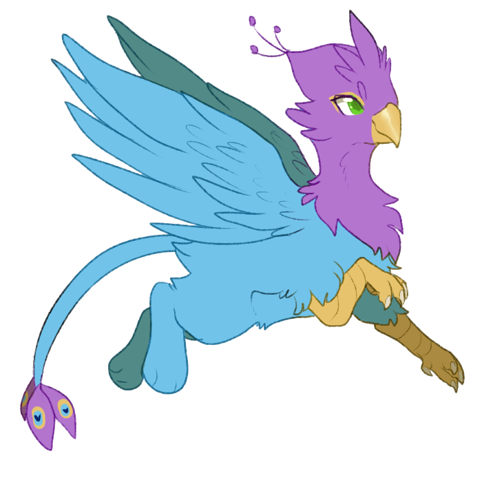 1:1 alpha_channel avian beak bird bird_feet blue_body feathered_wings feathers feral flying galliform green_eyes gryphon gyro_feather male mythological_avian mythology paws peafowl phasianid pink_body quadruped six-bane solo spread_wings tail_tuft tuft wings