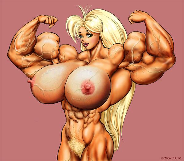 abs big_breasts blonde_hair dcmatthews i'd_hit_it i'd_hit_it long_hair muscle muscles muscular nipples nude pubic_hair tetsuko veins
