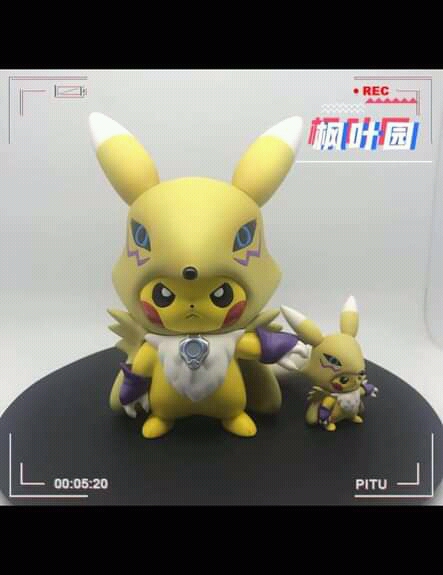 anthro bandai_namco clothing digimon digimon_(species) duo female feral figurine hoodie male male/female nintendo photo pikachu pok&eacute;mon pok&eacute;mon_(species) renamon tagme topwear unknown_artist video_games