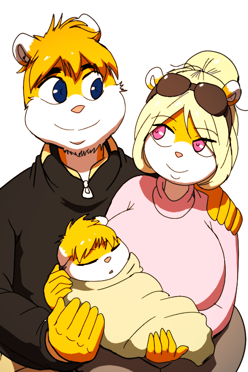 anthro baby bedding big_breasts blanket blonde_hair breasts clothing conker conker's_bad_fur_day eyebrows eyewear eyewear_on_head family father father_and_child father_and_son female fur group hair male male/female mammal mother mother_and_child mother_and_son orange_body orange_fur parent parent_and_child rareware rodent sciurid smile smiling_at_each_other son sunglasses sunglasses_on_head sweater thick_eyebrows topwear video_games young zaviel
